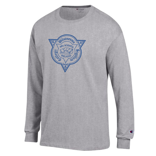  Champion Oxford Grey Long Sleeve T Shirt - Wilson College Seal