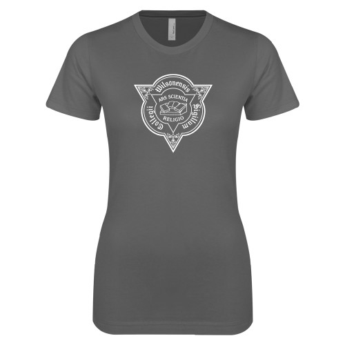  Next Level Womens Charcoal Boyfriend Tee - Wilson College Seal