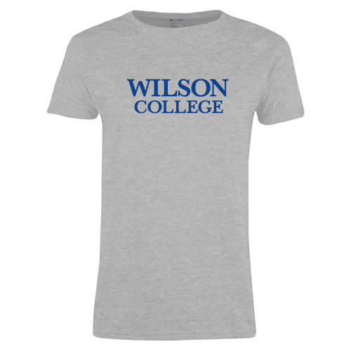  Womens Grey Short Sleeve Tee - Wilson College Primary Mark