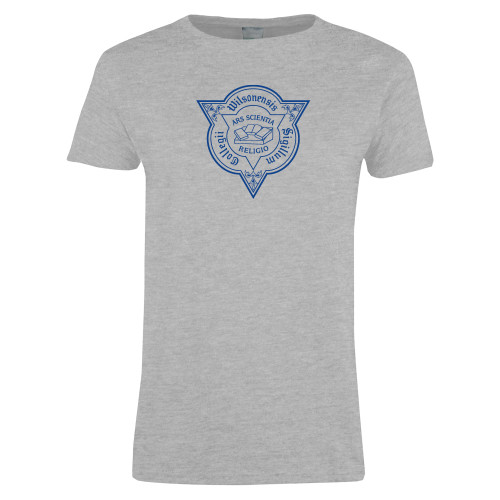  Womens Grey Short Sleeve Tee - Wilson College Seal