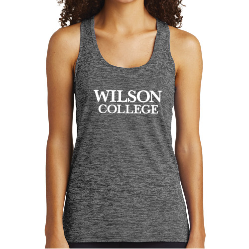  Womens Performance Grey/Black Heather Tank - Wilson College Primary Mark