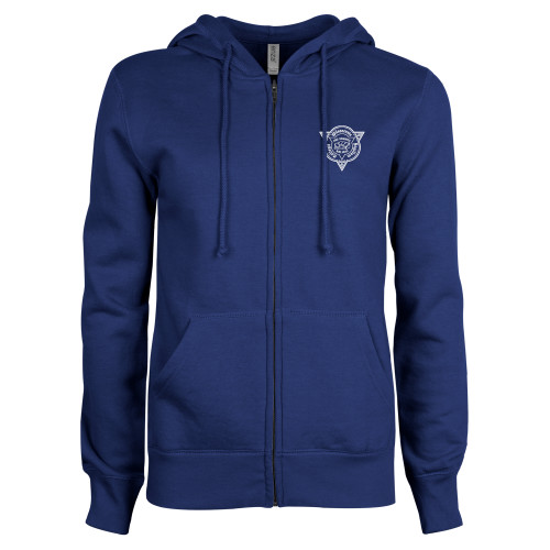  ENZA Womens Royal Fleece Full Zip Hoodie - Wilson College Seal