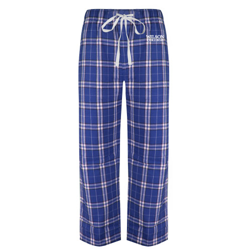  Royal/White Flannel Pajama Pant - Wilson College Primary Mark