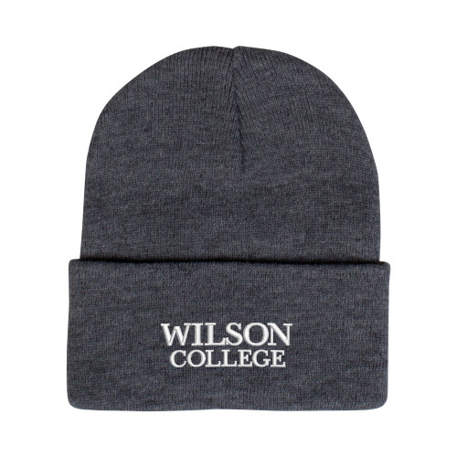  Grey Knit Beanie w/Cuff - Wilson College Primary Mark