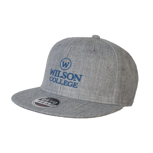  Heather Grey Wool Blend Flat Bill Snapback Hat - Official Artwork -