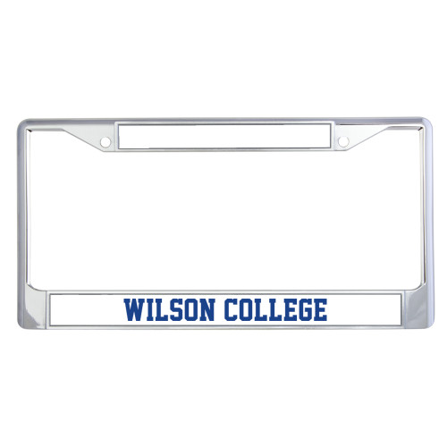  Metal License Plate Frame in Chrome - Wilson College Primary Mark