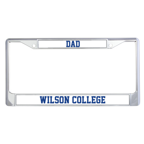  Dad Metal License Plate Frame in Chrome - Wilson College Block Flat