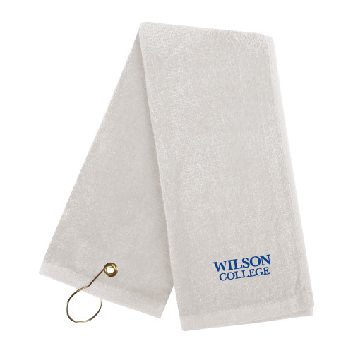  White Golf Towel - Wilson College Primary Mark