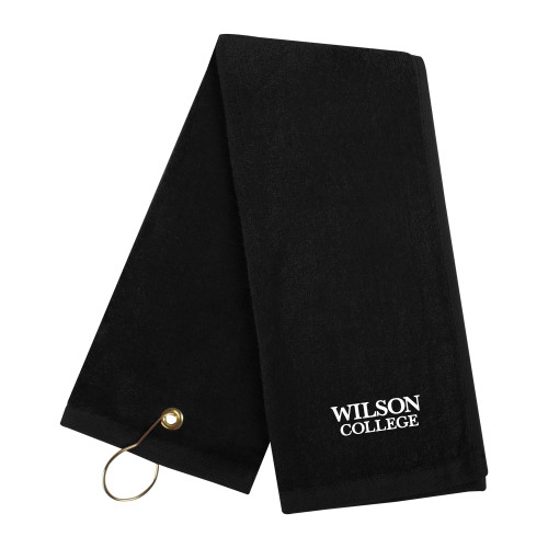  Black Golf Towel - Wilson College Primary Mark