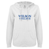 Thumbnail image for  ENZA Womens White V Notch Raw Edge Fleece Hoodie
