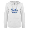 Thumbnail image for  ENZA Womens White V Notch Raw Edge Fleece Hoodie