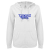 Thumbnail image for  ENZA Womens White V Notch Raw Edge Fleece Hoodie