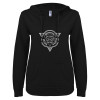 Thumbnail image for  ENZA Womens Black V Notch Raw Edge Fleece Hoodie