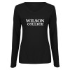 Thumbnail image for  Womens Black Long Sleeve V Neck Tee 