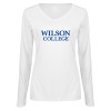 Thumbnail image for  Womens White Long Sleeve V Neck Tee