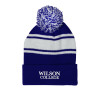 Thumbnail image for  Royal/White Two Tone Knit Pom Beanie w/Cuff