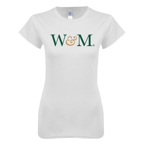 Next Level Womens White Boyfriend Tee - W&M