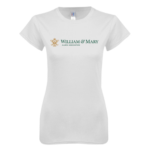  Next Level Womens White Boyfriend Tee - Alumni Association Flat