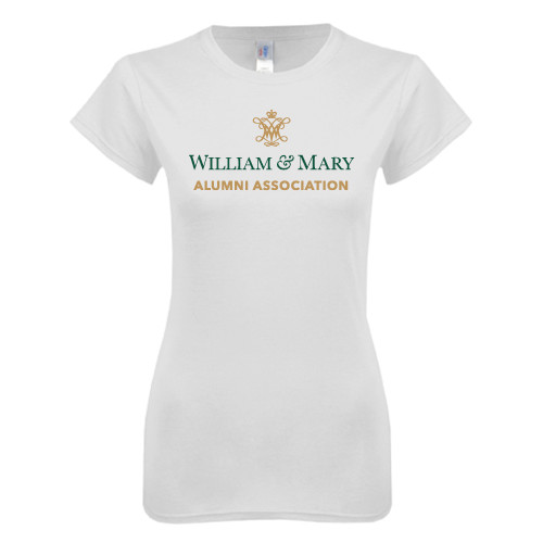  Next Level Womens White Boyfriend Tee - Alumni Association Stacked