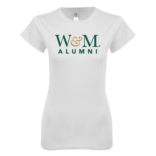  Next Level Womens White Boyfriend Tee - W&M Alumni