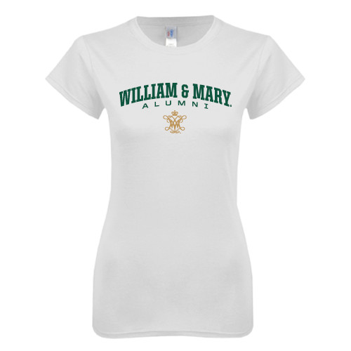  Next Level Womens White Boyfriend Tee - Arched Collegiate William & Mary Alumni