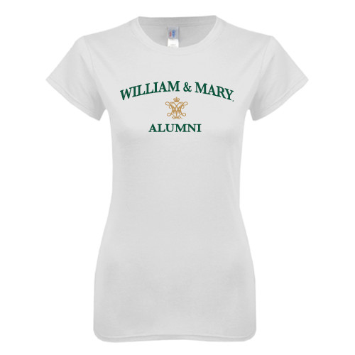  Next Level Womens White Boyfriend Tee - Arched Academic William & Mary Alumni
