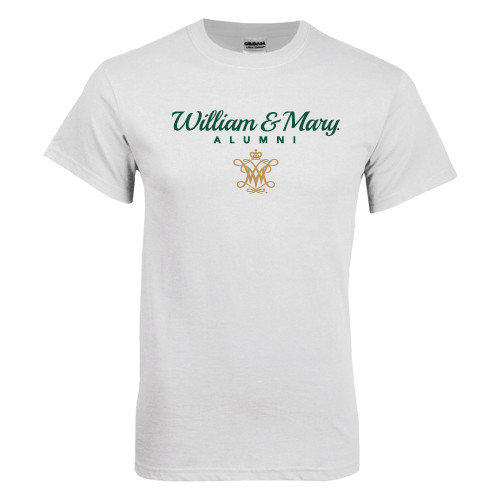  White T Shirt - William & Mary Script Alumni
