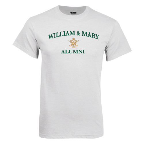  White T Shirt - Arched Academic William & Mary Alumni