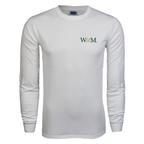  White Long Sleeve T Shirt - W&M