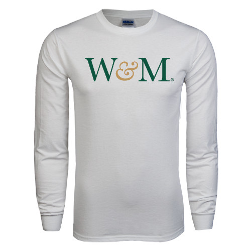  White Long Sleeve T Shirt - W&M