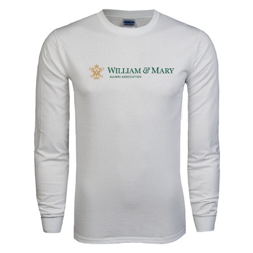  White Long Sleeve T Shirt - Alumni Association Flat