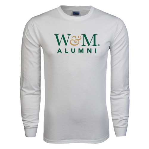 White Long Sleeve T Shirt - W&M Alumni
