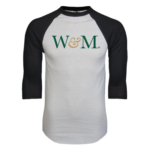 White/Black Raglan Baseball T Shirt - W&M