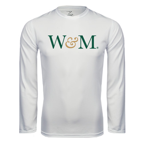  White Performance Long Sleeve Shirt - W&M