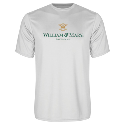  White Performance Tee - Chartered Logo