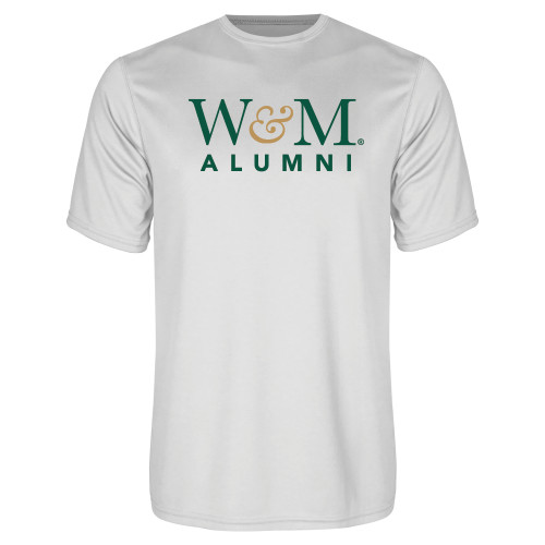  White Performance Tee - W&M Alumni