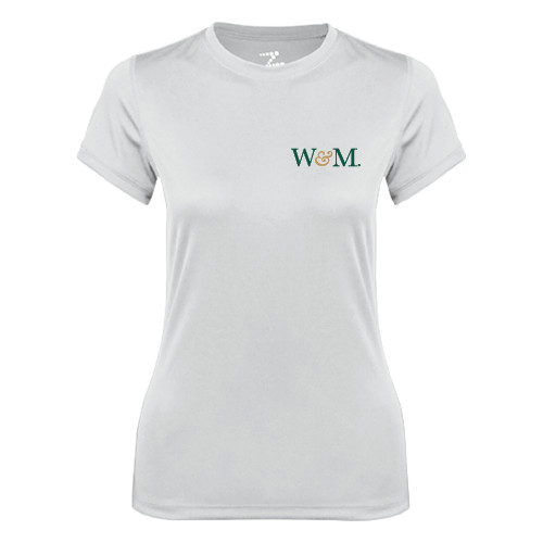  Womens White Performance Tee - W&M