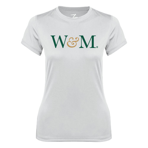  Womens White Performance Tee - W&M