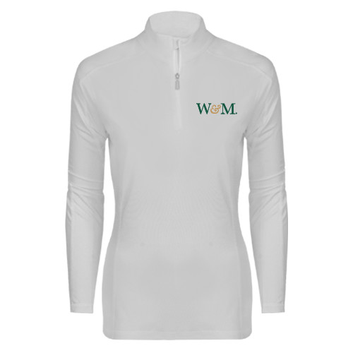  Syntrel Womens White Interlock 1/4 Zip - W&M