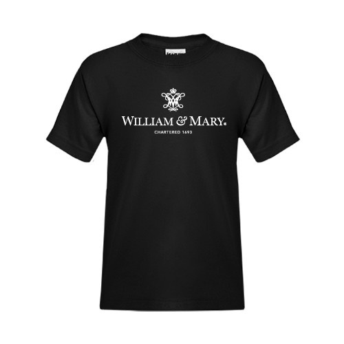  Youth Black T Shirt - Chartered Logo