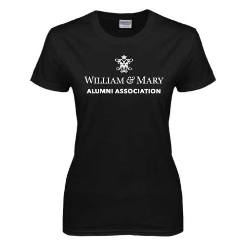  Womens Black Short Sleeve Tee - Alumni Association Stacked