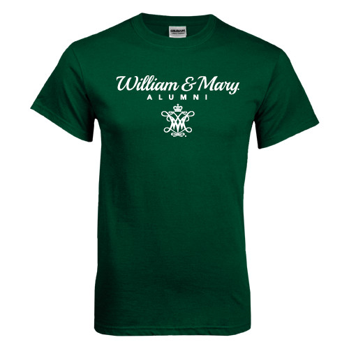  Dark Green T Shirt - William & Mary Script Alumni