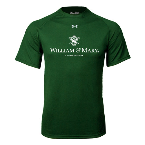  Under Armour Dark Green Tech Tee - Chartered Logo