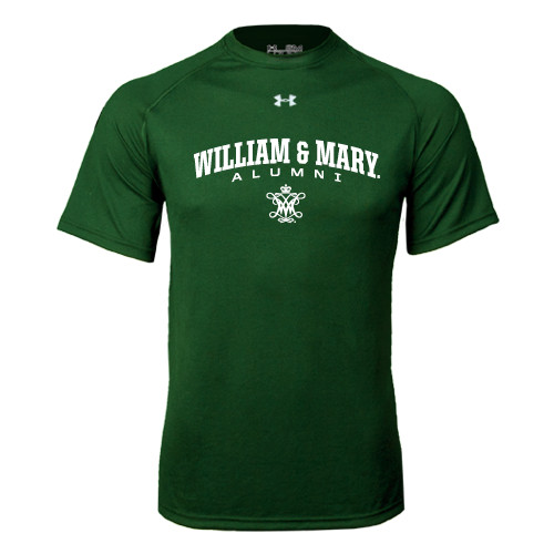  Under Armour Dark Green Tech Tee - Arched Collegiate William & Mary Alumni