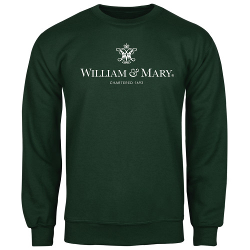  Dark Green Fleece Crew - Chartered Logo