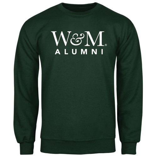  Dark Green Fleece Crew - W&M Alumni