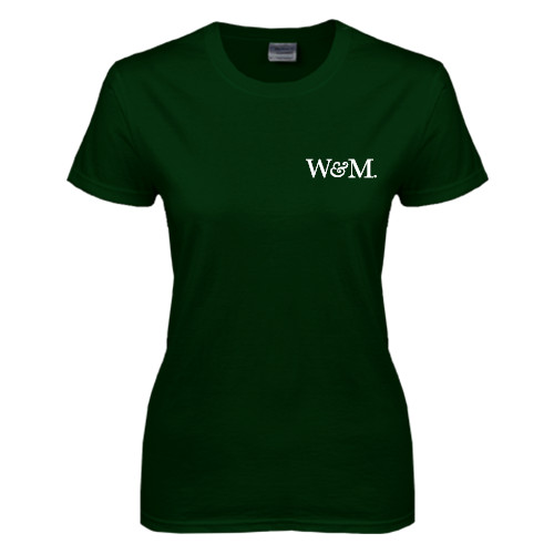  Womens Dark Green Short Sleeve Tee - W&M
