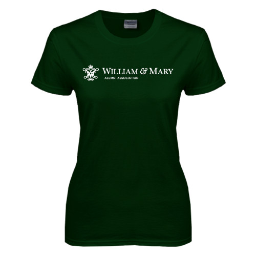  Womens Dark Green Short Sleeve Tee - Alumni Association Flat