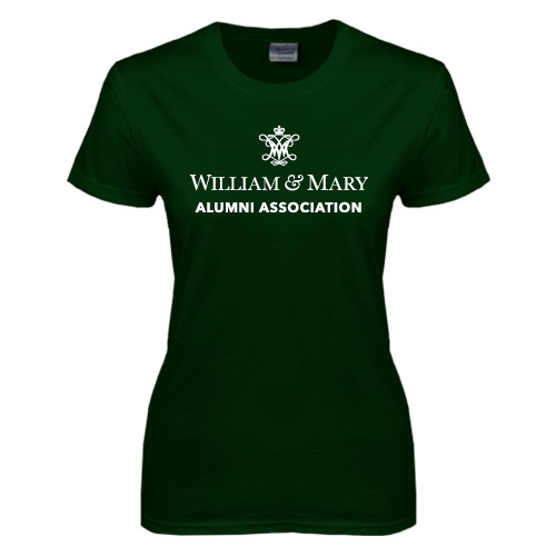  Womens Dark Green Short Sleeve Tee - Alumni Association Stacked