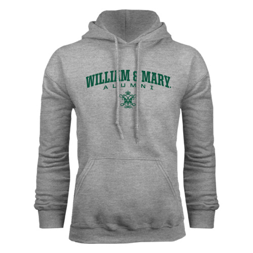  Grey Fleece Hoodie - Arched Collegiate William & Mary Alumni